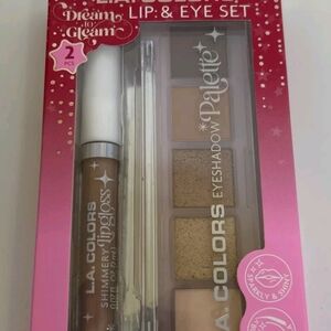 L.A. Colors Lip & Eye Set - Shimmery Gold and Neutral Shades